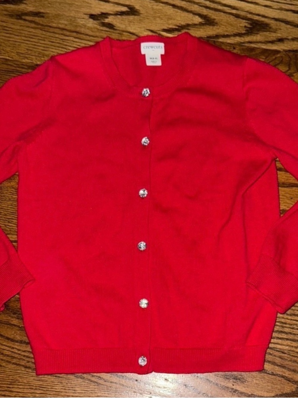 Crewcuts girls red cardigan sweater with gemstone buttons size medium (8/9)